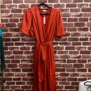Baltic Born XXXL Rust Satin Wrap Dress